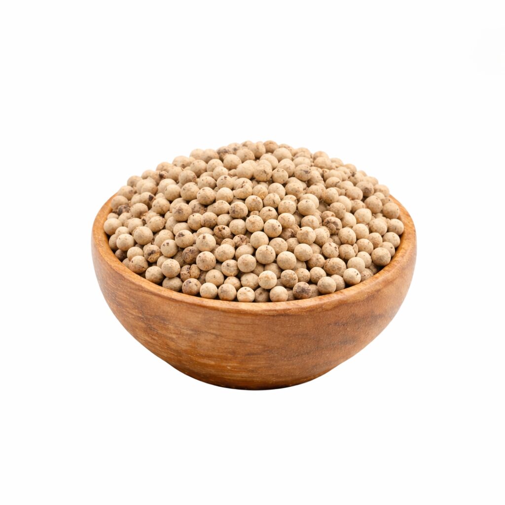 Premium Bold White Pepper (Safed Mirch) from Kerala – Farm Fresh, Organically Cultivated, High-Purity Export Quality | Destiny of Spices
